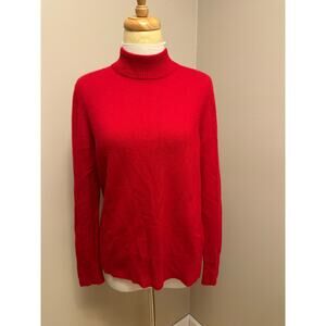 Investments Fine Cashmere 100% Cashmere Red Mock Neck Sweater Sz Large